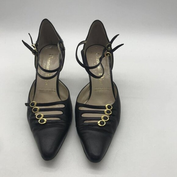 Christian Dior Women's Black and Gold Footwear - Picture 2 of 3